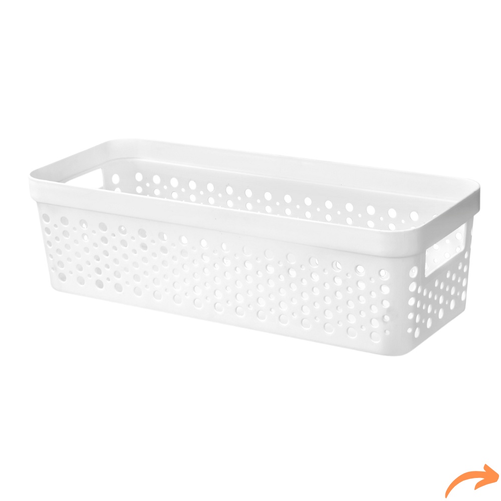 Cesto Organizador Branco 3,6 Litros 33,5cmx14cmx10cm Caixa Rattan Multiuso em Oferta na Shopee