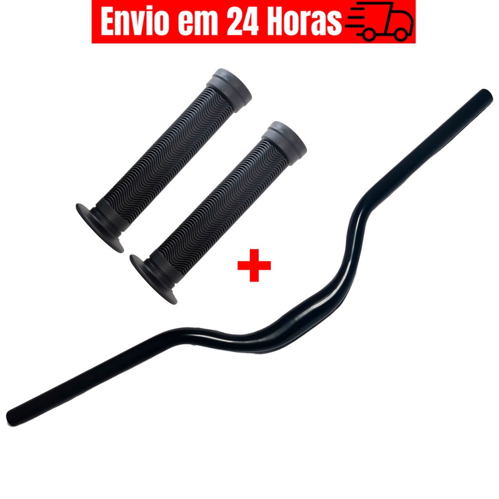 Guidão Voador Bicicleta Guidon Elevado Alto GTU 700mm x 31.8mm  + Par de Manopla Punho Gios Cores