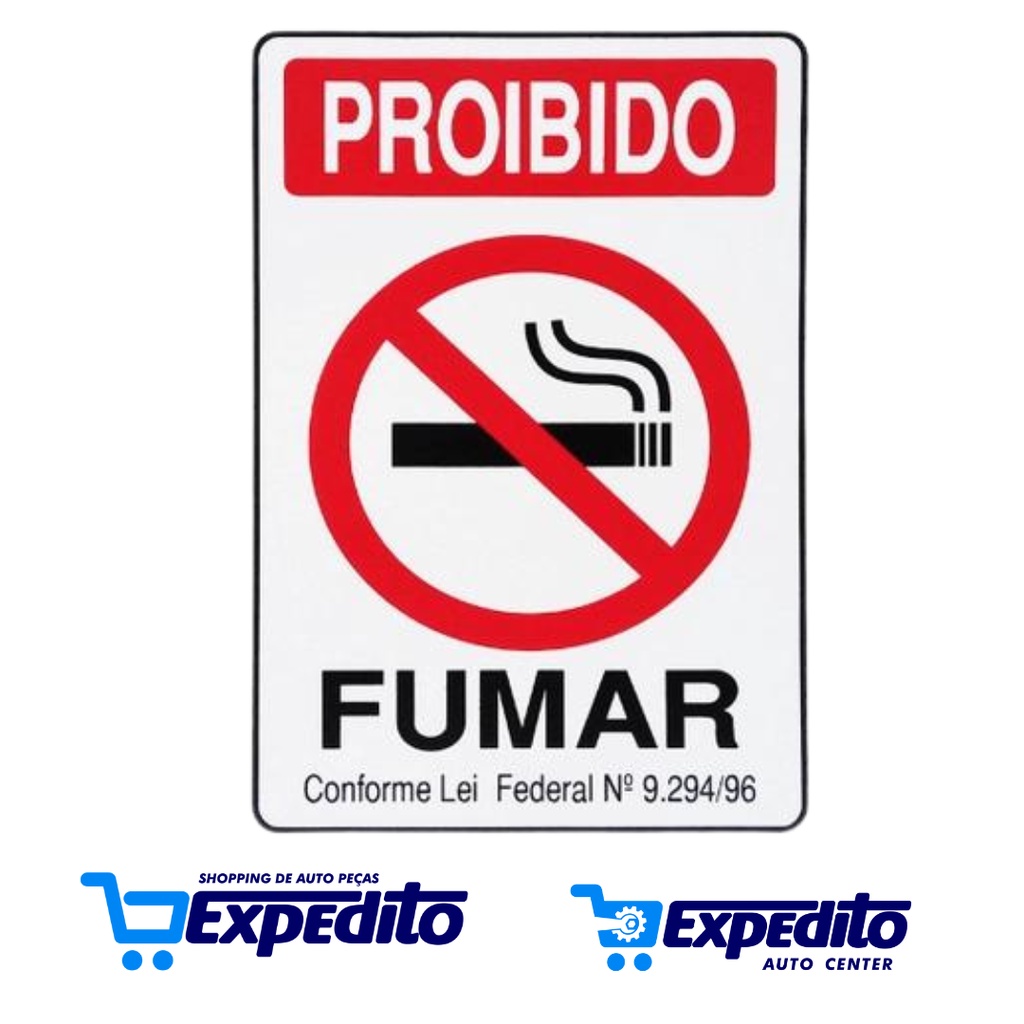 Placa de Sinalização Proibido Fumar
