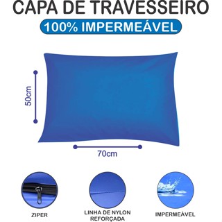 Capa Impermeável Para Travesseiro Hospitalar (50x70cm) Zíper Promoção