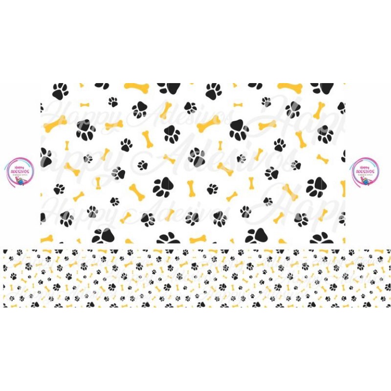 Adesivo Para Porta De Vidro Patinhas Patas De Cachorro Gato Ossinhos Faixa Para Clínica Consultório Veterinário Petshop