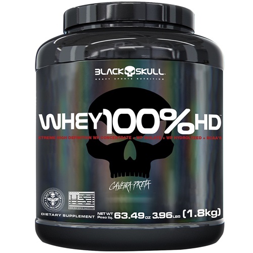 Black Skull Whey 100% Hd Caveira Preta
