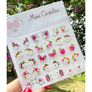MINI CARTELÃO adesivos para unhas com 30 UNIDADES em Oferta na Shopee