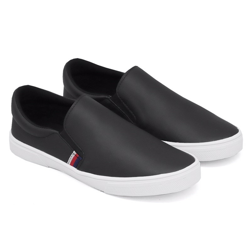 Tênis Iate Slip on Calce Fácil Original Hype Shoes Com Tira Lateral - Preto - Unissex