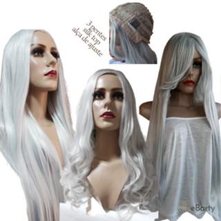 Peruca orgânica lace Wig Uso Diário Platinada Ondulada/ Lisa Promoção