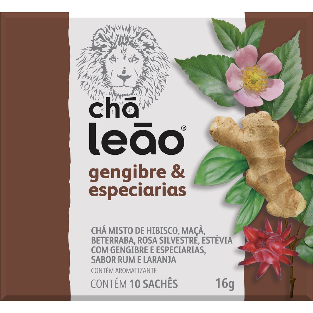 Chá Leão Premium - Gengibre com Especiarias 10 Sachês - Food & Beverages