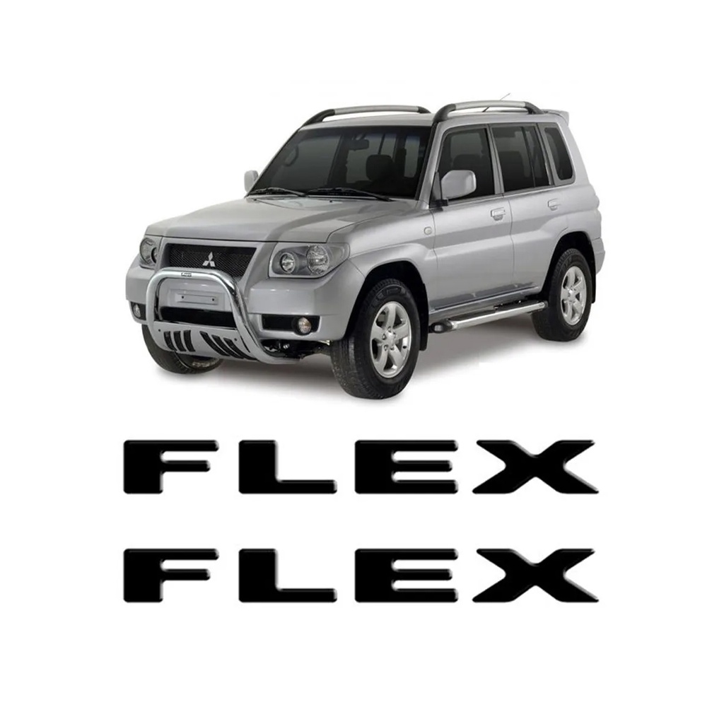 Par De Adesivos Capô Traseiro Mitsubishi Pajero TR4 Flex Preto