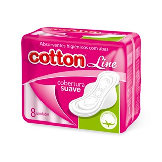 Absorvente Cotton Com Abas Suave C/ 8 Unidades