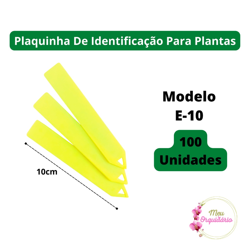 Plaquinha De Identificação De Plantas E-10 Amarela (10cm De Altura) 100 Unidades em Oferta na Shopee