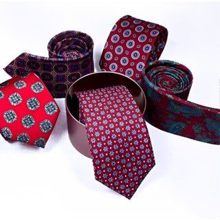 Kit 3 Peças Gravatas Slim Fio 960 Masculino Vermelho/Marsala Social Eterno 6 cm Eventos Casuais Casamentos Aniversarios Formaturas