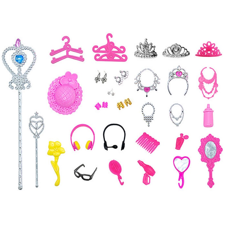 Acessórios Brinquedos Para Bonecas Cabides Colar Coroa Chapéu Brinco Pente Etc - Sheilinha Confecção em Oferta na Shopee