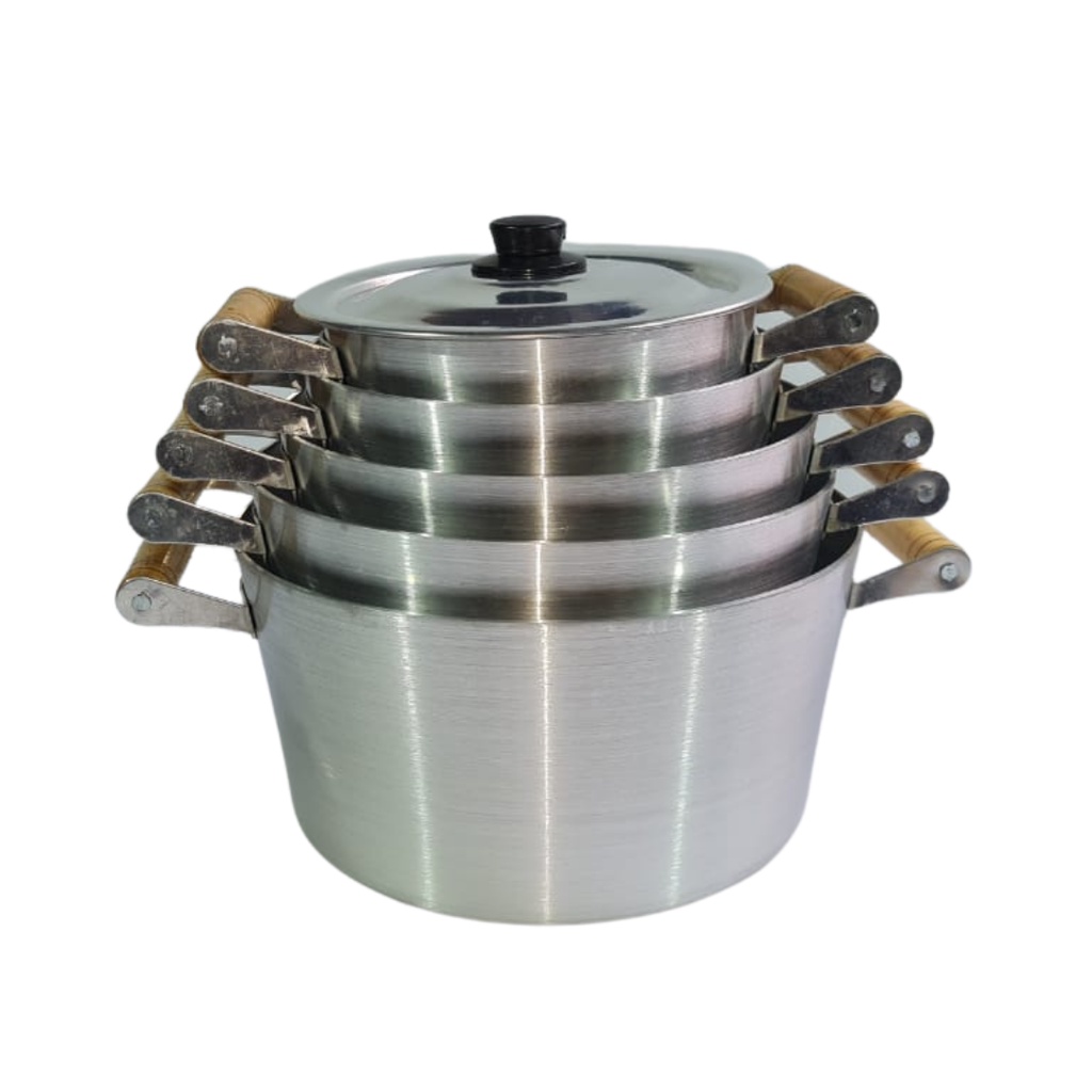 Conjunto Jogo De Caçarola De Alumínio Grosso Polido - Lixado em Oferta na Shopee