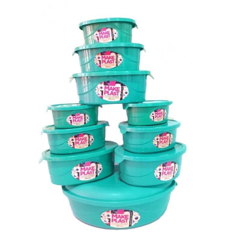 6 Kits Com 10 Potes Ovais De Plástico Pote Cozinha Tapoer Livre De Bpa Sem Cheiro Atóxico 4761