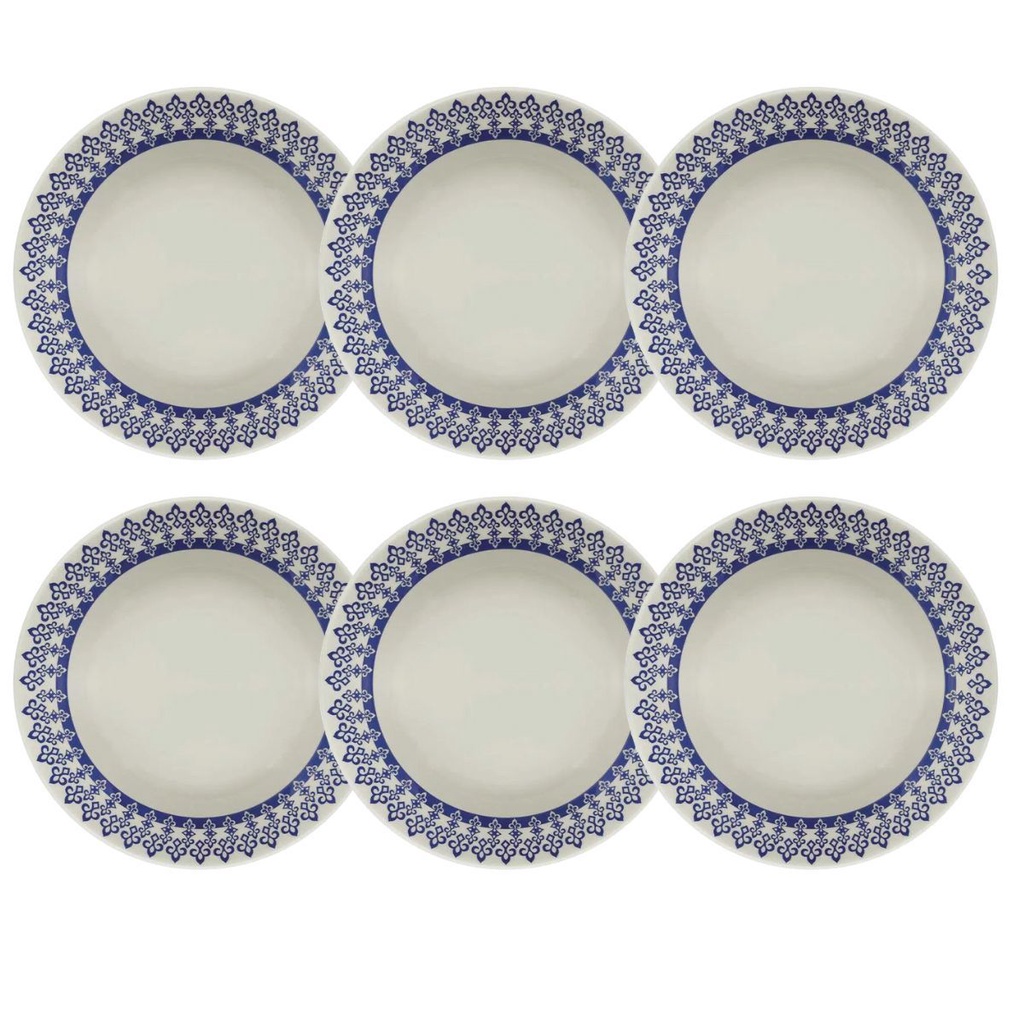 Conjunto de Pratos Fundos Donna Grécia Biona 6 Peças