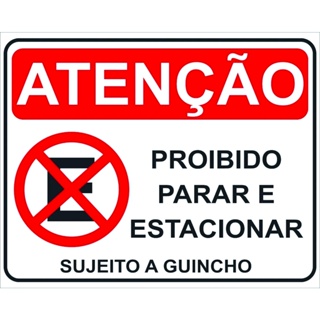 Placa Sinalização Proibido Parar e Estacionar PVC 60x40 cm 1mm em Oferta na Shopee