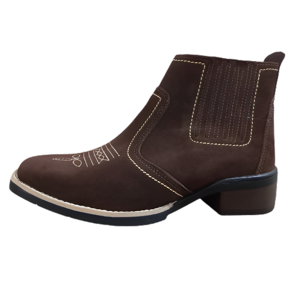 Bota Country Estilo Texana Bico Quadrado Modelo 3140 Marca Campolina Couro Nobuck Legitimo Rodeio
