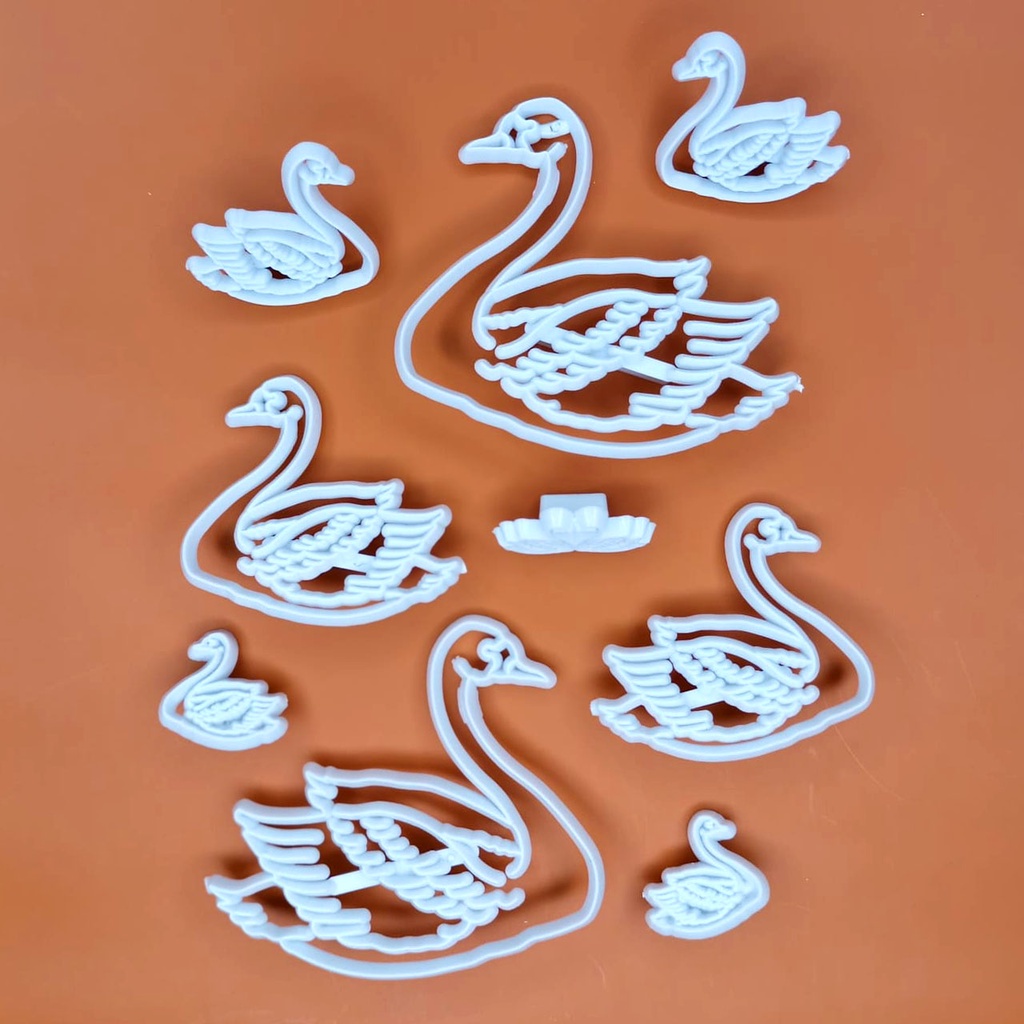 Kit Cortador Molde Cisnes Biscuit Pasta Americana Confeitaria - C4830