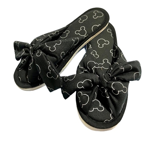 Chinelo de Quarto de Lacinho, Em Tecido Malha, Pantufa, Solado Flexível, Conforto para Casa ou Maternidade