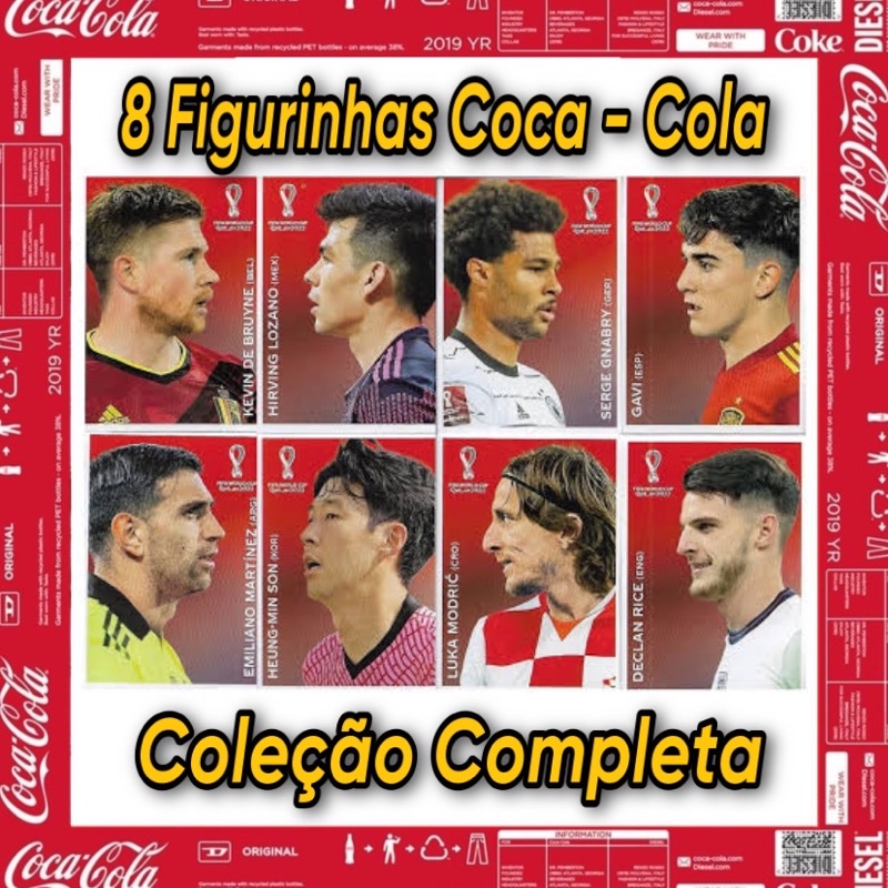 kit 8 figurinhas álbum da Copa - (Coca) ADESIVADAS