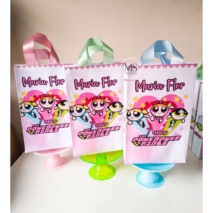 KIT 10/15/20 Sacolinhas Supressa, Festa Meninas Super Poderosas, Lembrancinhas, Aniversário, Personalizadas.