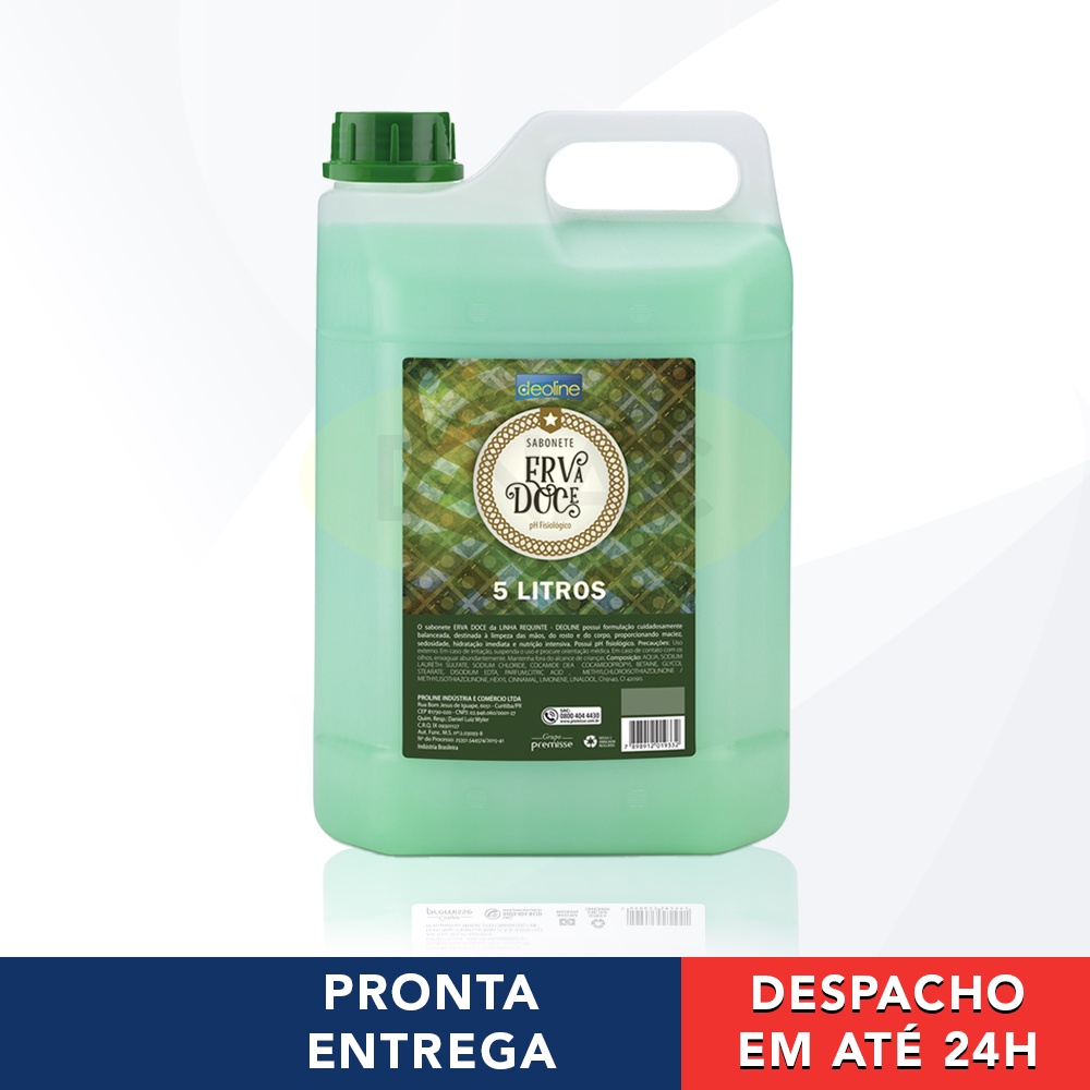 Sabonete Líquido Glicerinado Erva Doce Para O Rosto Mãos Corpo Com 5 Litros - Premisse em Oferta na Shopee