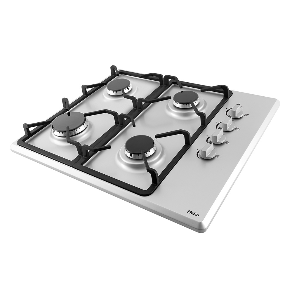 Fogão Cooktop A Gás Philco 4 bocas PCT04I Inox Bivolt