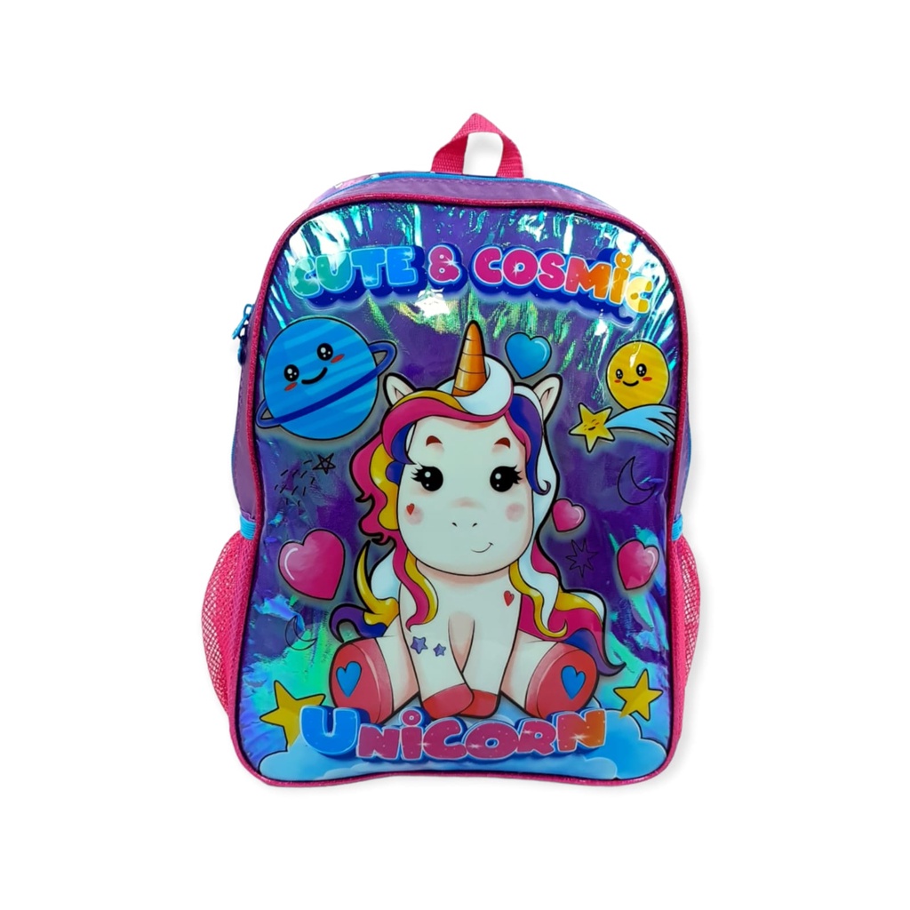 Mochila Escolar Unicórnio Colorida Infantil Tamanho Grande