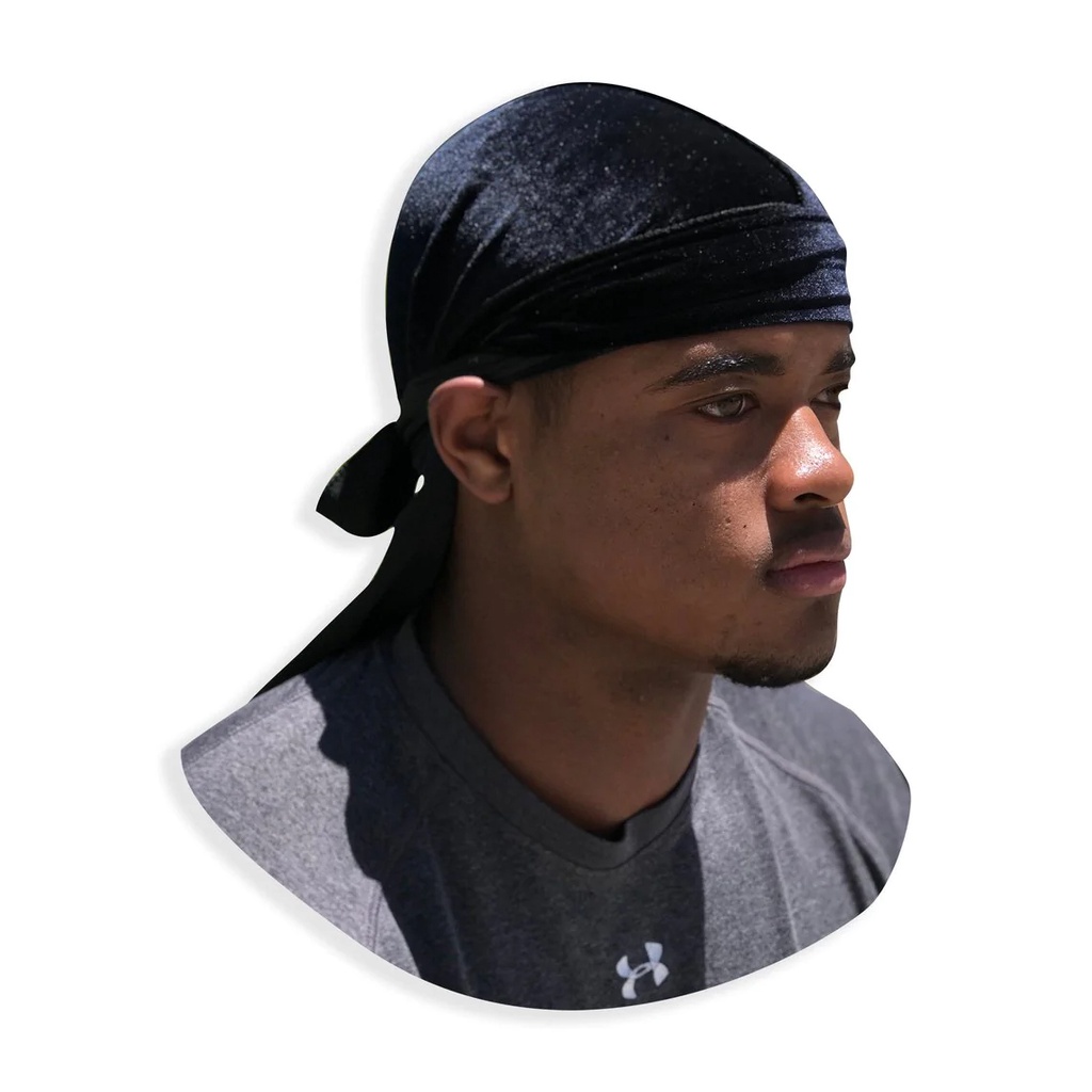 Durag Dureg Touca Bandana Rapper Preta Luxo Moda Modelo Presente