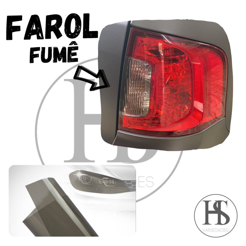 Adesivo Película Farol Lanterna Alltak Fume Claro 1m x 46cm Proteção UV Envelopamento Profissional