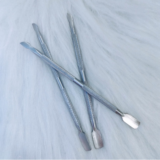 Kit 10 Espátulas Dupla para Unhas Podólogo Cutícula Pé Mão em Aço Inox