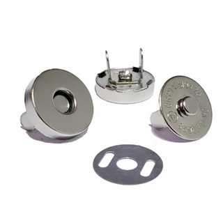 Botão Imã Magnético Fecho Para Bolsas Carteiras, Mochila Niquelado 18mm Kit com 10 und