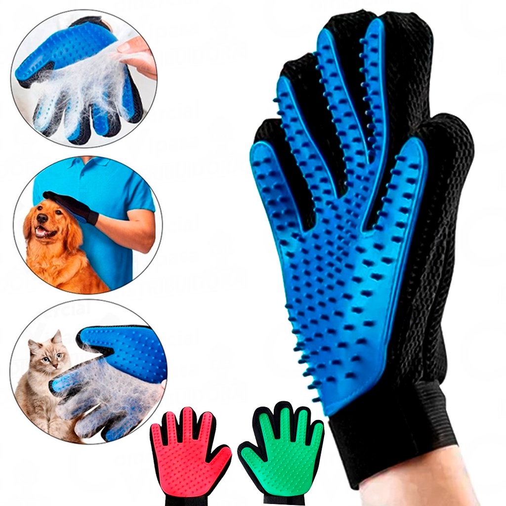 Luva Escova Nano Magnética Tira Pelos Dos Pets Cães E Gatos Cores Sortidas - Pets