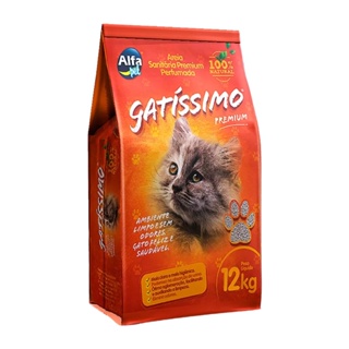 12 kg de Areia Higiênica Gatíssimo Premium Perfumada em Oferta na Shopee