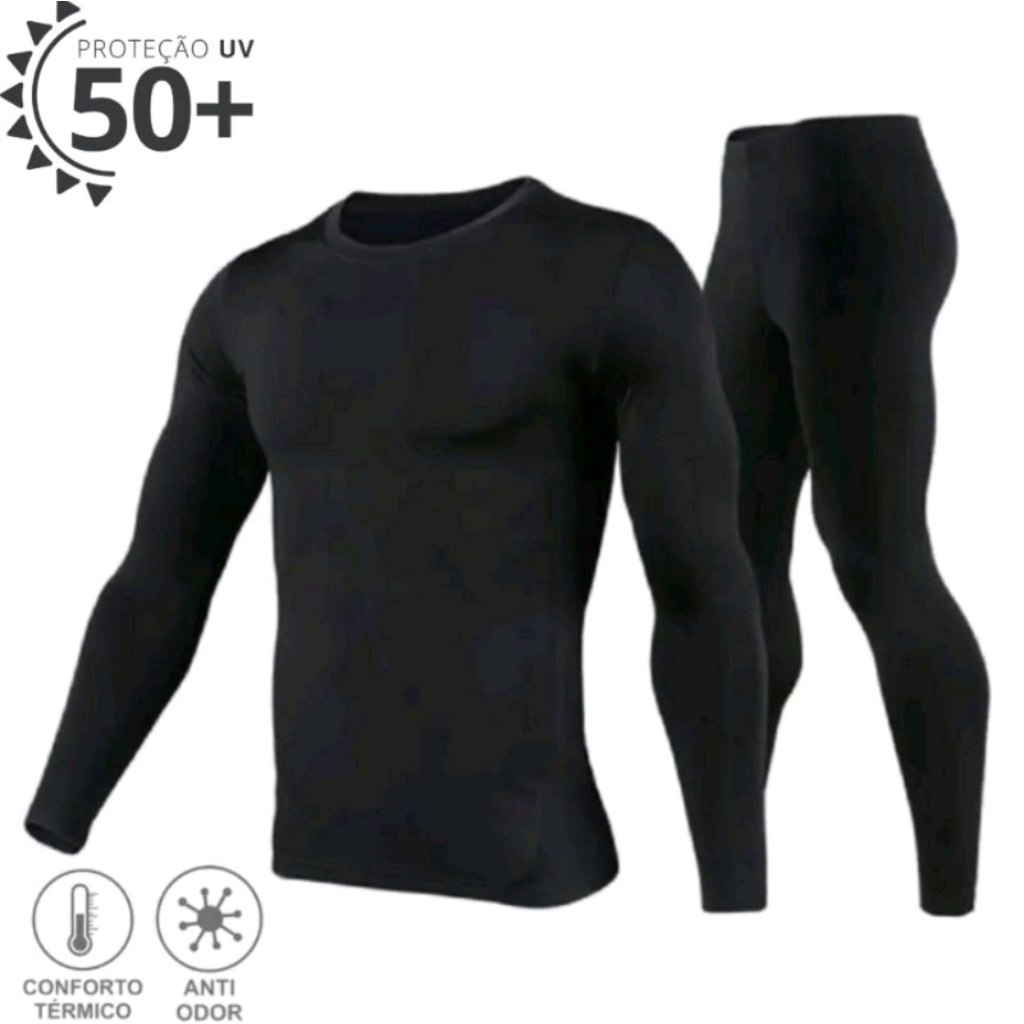 Conjunto Térmico Blusa e Calça Proteção Uv50+ Solar Segunda Pele Unissex