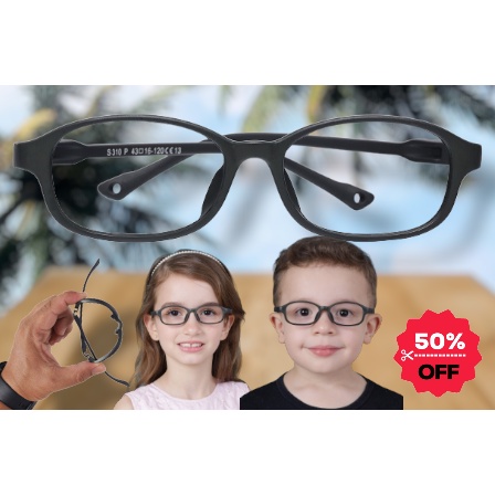 Óculos Armação Infantil Flexível Silicone 4-8 anos (COR PRETO)