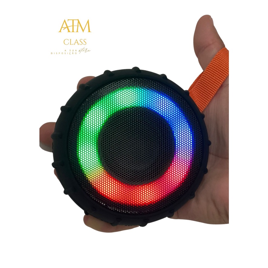 Caixinha Caixa De Som Portátil BIKE Bluetooth Black Cor Preto Led Fm Mp3