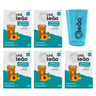 Combo 5 Chá Ice Tea e Pêssego 10 Sachês + Copo