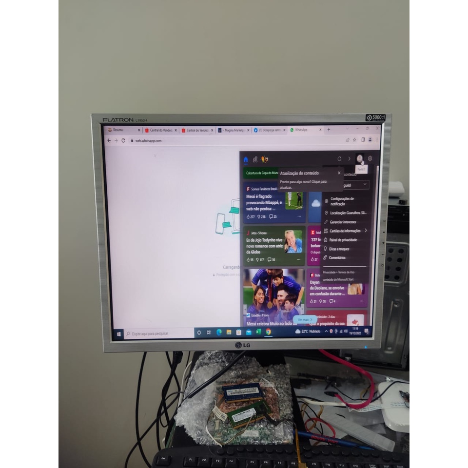 MONITOR LG 19 POLEGADAS QUADRADO L1953H Shopee Brasil