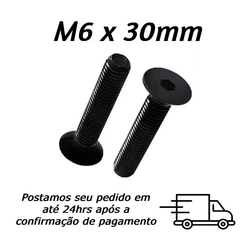 Parafuso Allen Cabeça Chata M6x30mm Zincado Preto