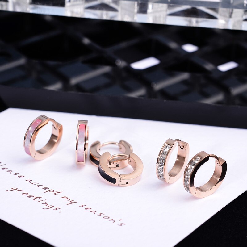 brinco de argola quadrada simples, nova moda 2018, cor ouro rosa, presente para mulher e namorada, joia de aço titânio que não desbota