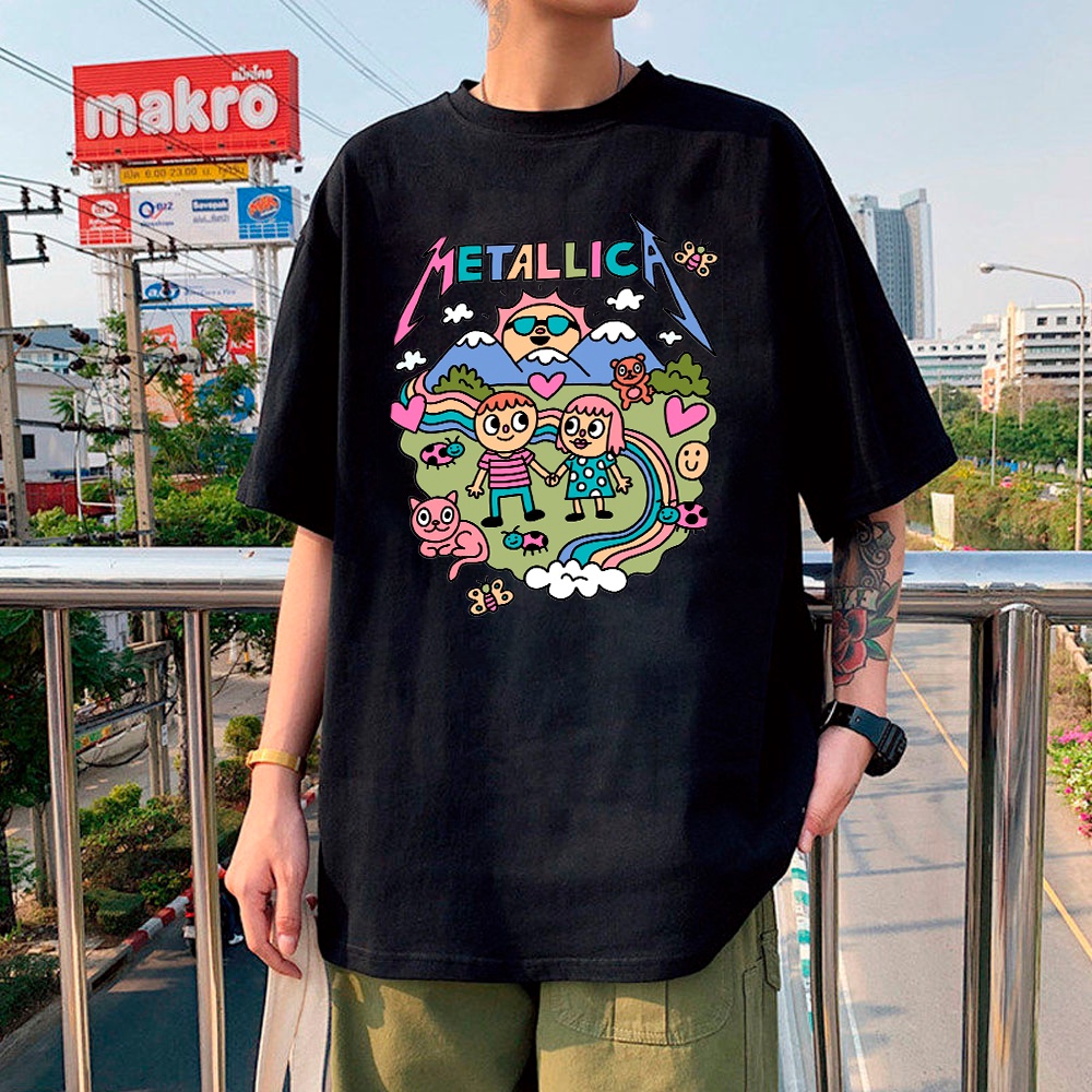 Camiseta Básica Camisa Banda Metallica Som Rock Arte Solomoun Desenho