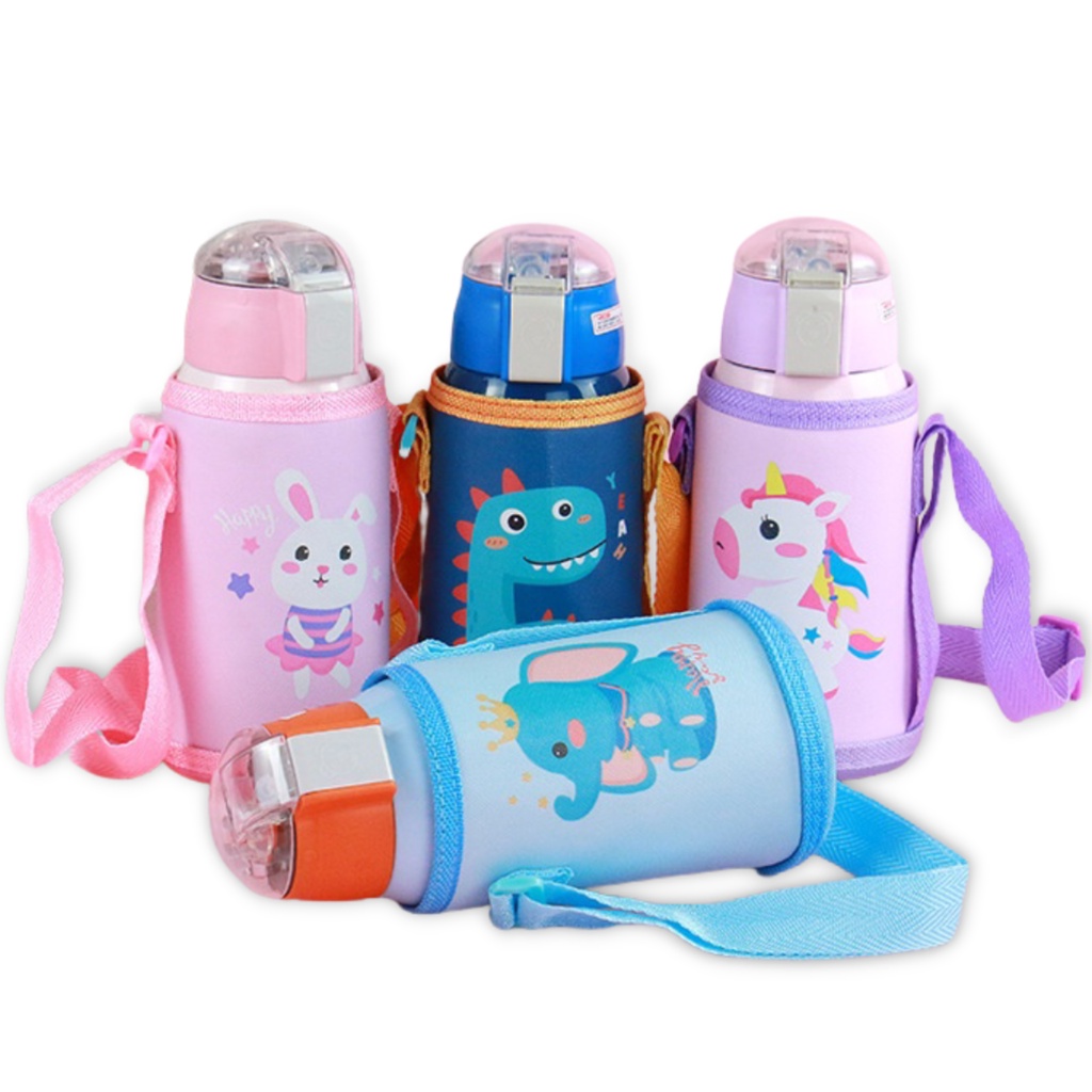 Garrafa Infantil T Rmica Squeeze Com Bolsa Animais Ml Nf Escorrega O Pre O