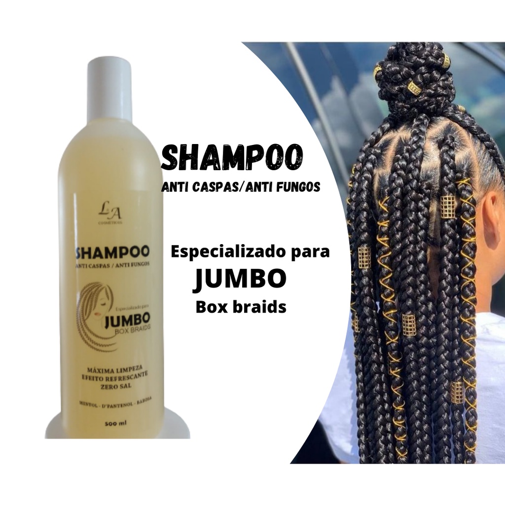 Shampoo Para Jumbo Box Braids -Anti Caspas /Anti fungos 300ml