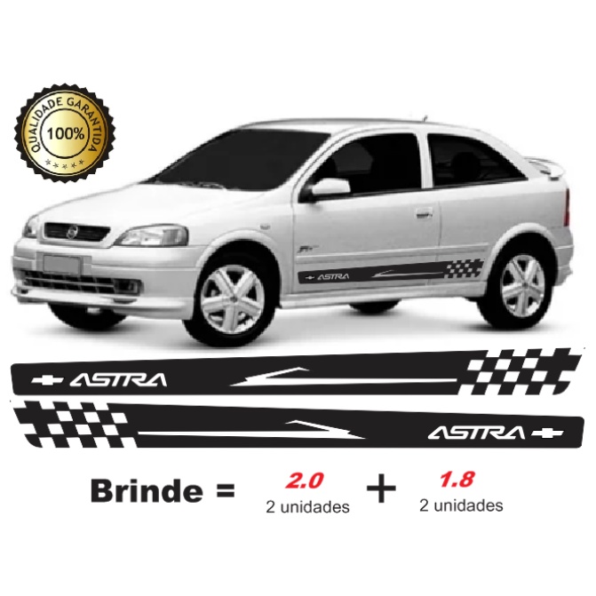 Adesivo Decorativo Para Astra Hatch OU Sedan Kit Faixa Lateral Modelo Escrito Astra 2.0 Adesivos De Para Carro Decorativo Automotivo Esportivo