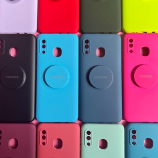 Capinha silicone com suporte para celular/ Samsung A20-A30 / capa case colorida (CF21)