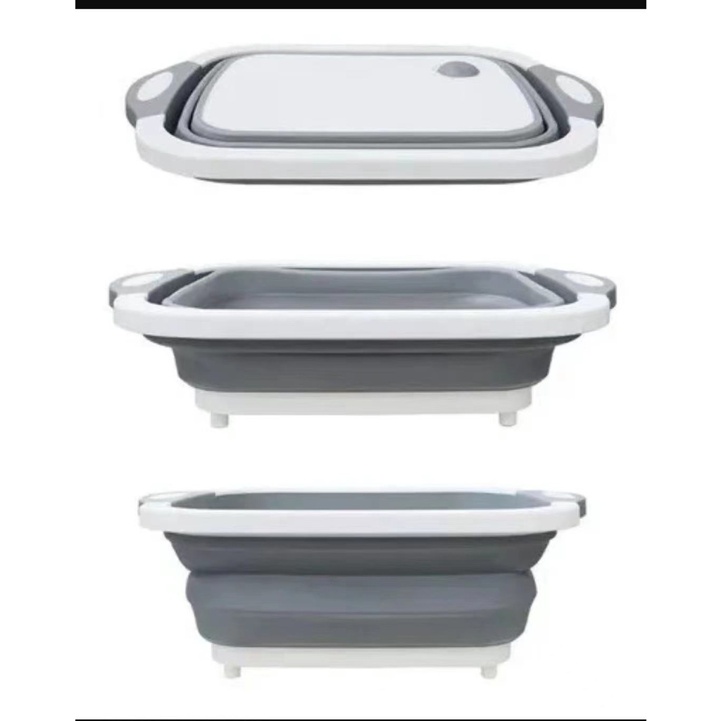 Tábua Bacia Cesta Retrátil Silicone Multifuncional Cozinha 3 em1/tubua-bacia-escoredor de vetais ou frutas XL3307 em Oferta na Shopee
