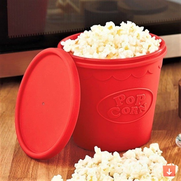 Pipoqueira Para Micro-ondas Sem Óleo Balde Pipoca Silicone Redonda Com Tampa saudável sem BPA em Oferta na Shopee