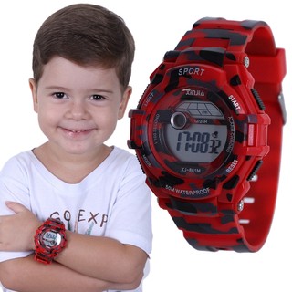 Relógio Infantil Digital Sport Luz Led Camuflado a Prova Dagua Masculino X FemininoRelógio Infantil Digital Sport Luz Led Camuflado a Prova Dagua Masculino X Feminino