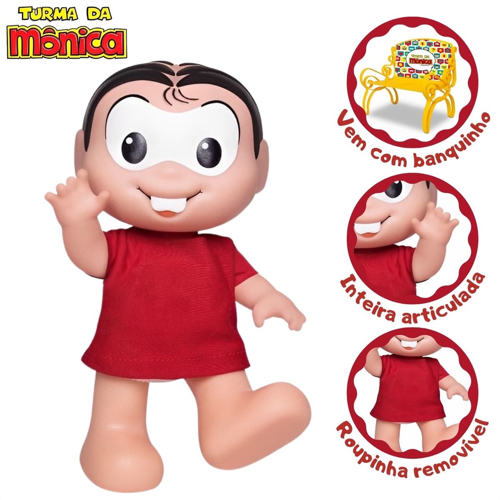 Boneca Monica Vinil Com Mini Banquinho Turma Da Monica Shopee Brasil 9616