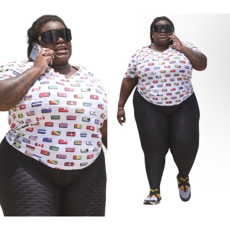 Legging de academia jojo todynho disfarça celulites plus size tamanho maior  para gordinhas levanta bumbum brocada - Desconto no Preço